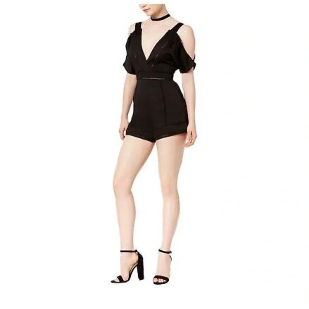 Anthropologie Mare Mare Womens Badia Cold-Shoulder Romper Jumpsuit